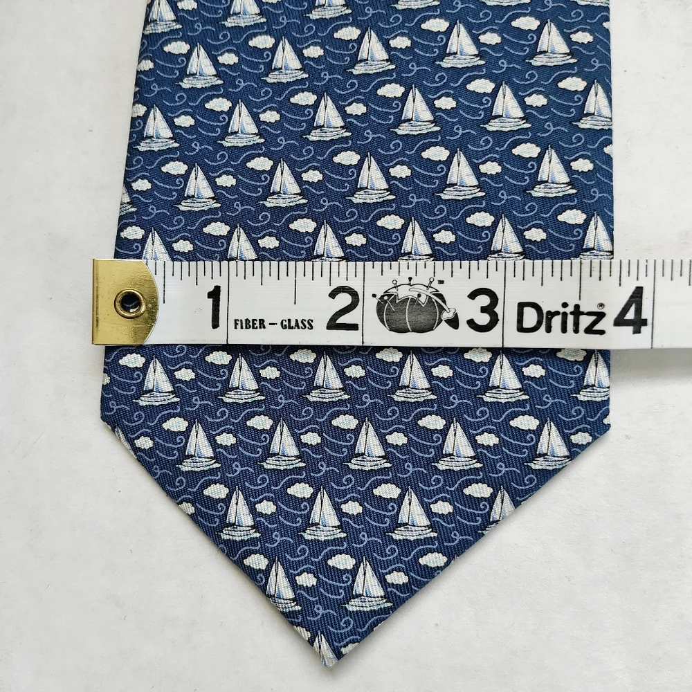Vineyard Vines Set Of 2 Silk Men's Ties Pink Seashells And Blue Boats